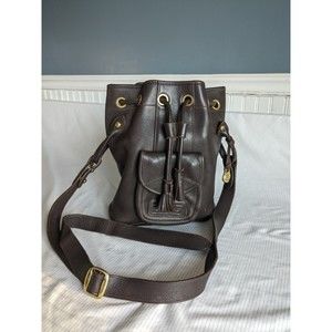 Dooney & Bourke vintage sling bucket purse backpack brown leather